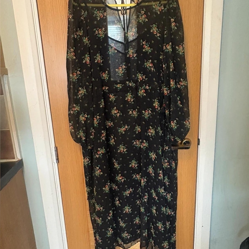 Floral Black Dress